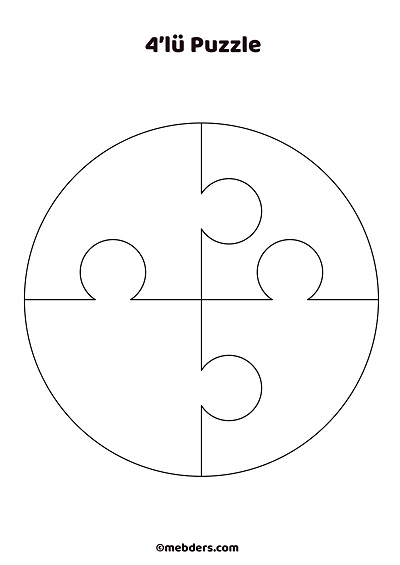 4'lü çember puzzle şablon