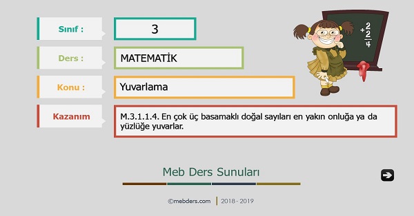 3.Sınıf Matematik Yuvarlama Sunusu