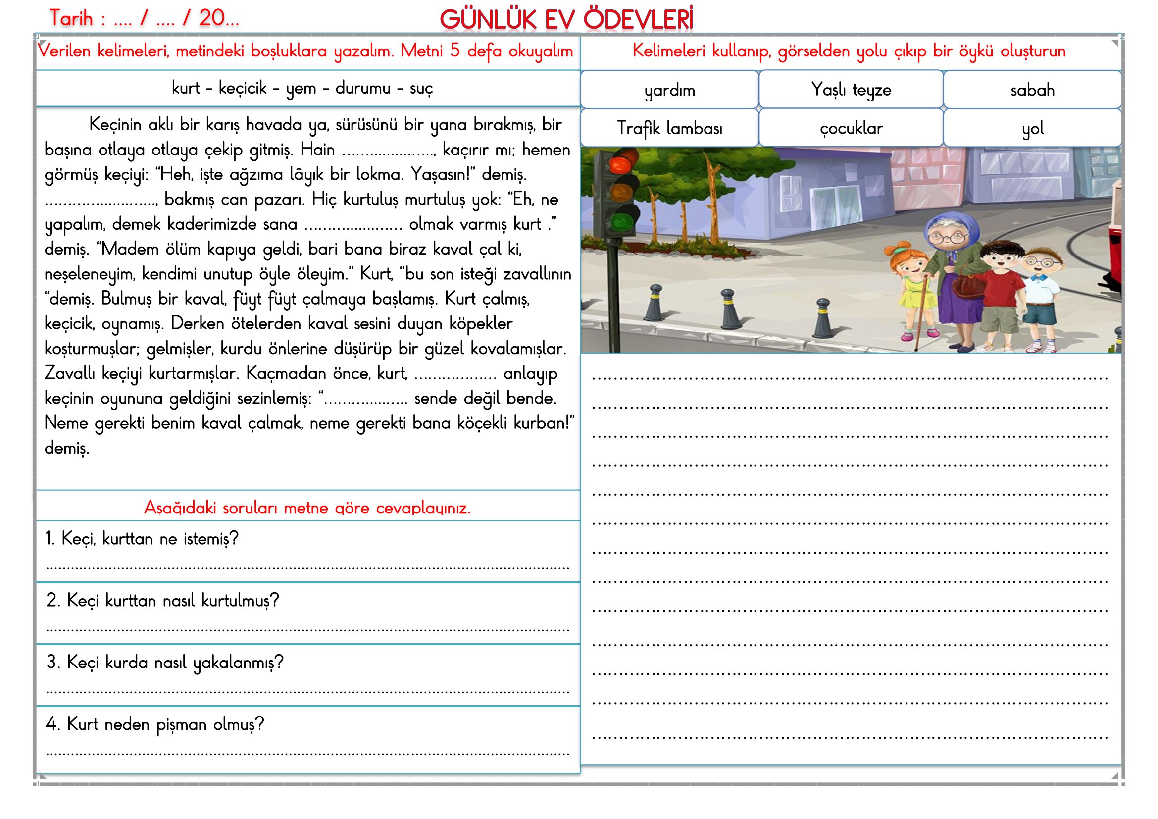 2.Sınıf - 30 Mart 2026 Günlük Ev Ödevleri