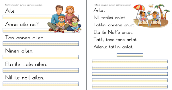1. Sınıf İlk Okuma Yazma L-l Sesi Hızlı Okuma Ve Karesel Metinler