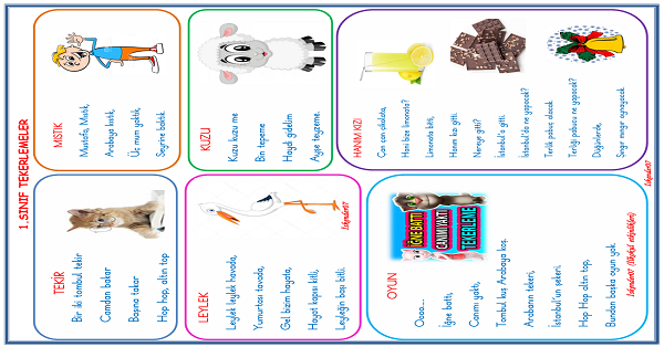1. Sınıf Türkçe Tekerlemeler