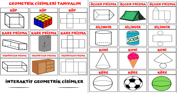 2.Sınıf Matematik Geometrik Cisimler Defter Çalışması 3
