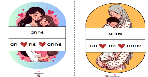 1. Sınıf İlk Okuma Yazma E sesi ANNE Katlama Etkinliği