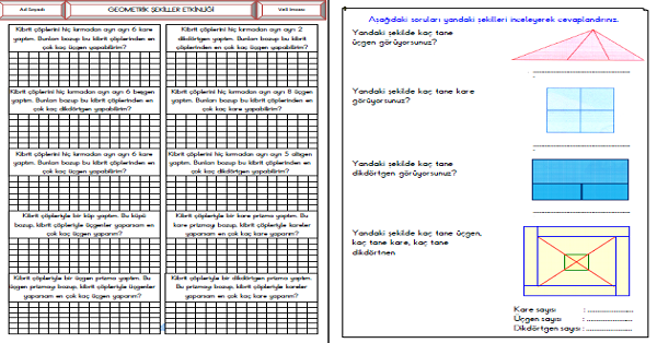 3. Sınıf Matematik Geometrik Şekiller (Yeni Nesil Sorular)