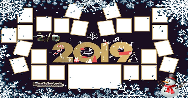 2D Sınıfı için 2019 Yeni Yıl Temalı Fotoğraflı Afiş (23 öğrencilik)