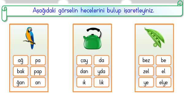 1.Sınıf Türkçe Hece Etkinliği-7