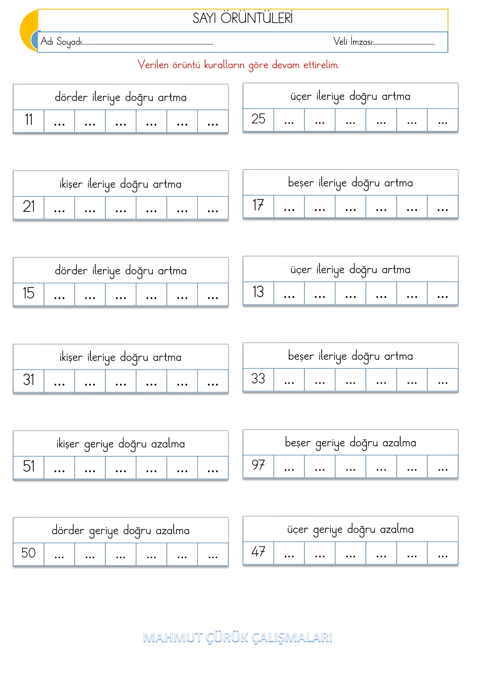 2.Sınıf - Matematik - Örüntü Etkinliği-3