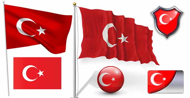 Yüksek Çözünürlüklü PNG Türk Bayrakları
