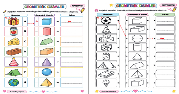 2. Sınıf Matematik Geometrik Cisimler Etkinlikleri 5 Sayfa