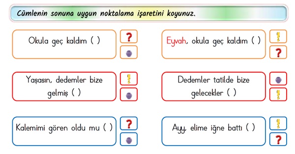 2.Sınıf Türkçe Ünlem Etkinliği-2