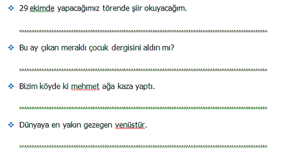 4.Sınıf Türkçe Yazım Kuralları Etkinliği 2