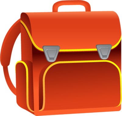 Turuncu renkli okul çantası png