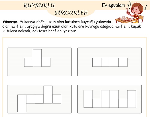 Kuyruklu Sözcük Etkinliği - Ev Eşyaları