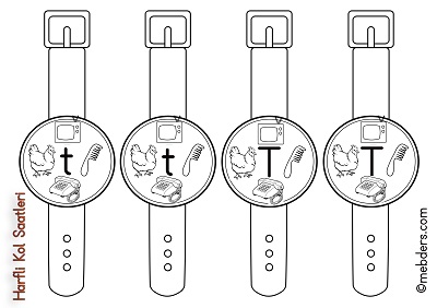 1.Sınıf İlkokuma Harfli Kol Saatleri - T Harfi