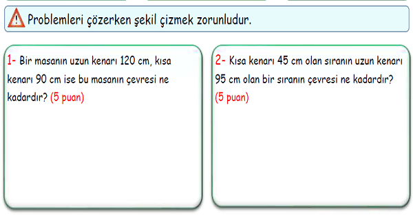 4.Sınıf Matematik Çevre Ölçme Problemler-1