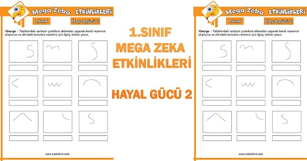 1.Sınıf Mega Zeka Etkinliği - Hayal gücü 2