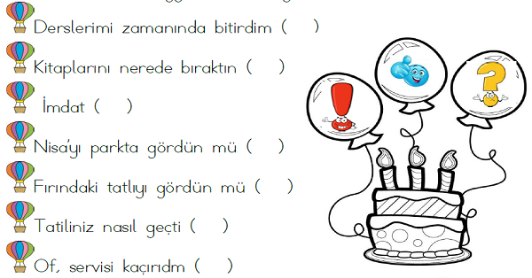 1.Sınıf Türkçe Noktalama İşaretleri-1