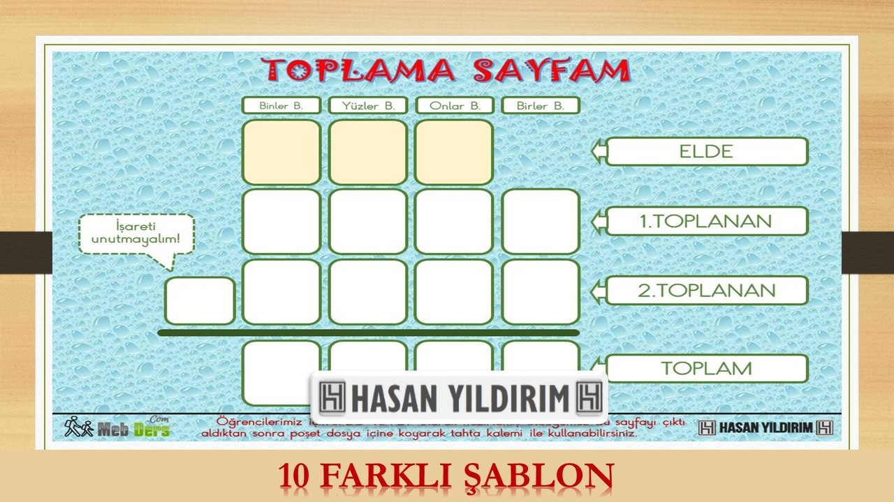 Toplama Sayfam (4.Sınıf-10 Farklı Şablon)