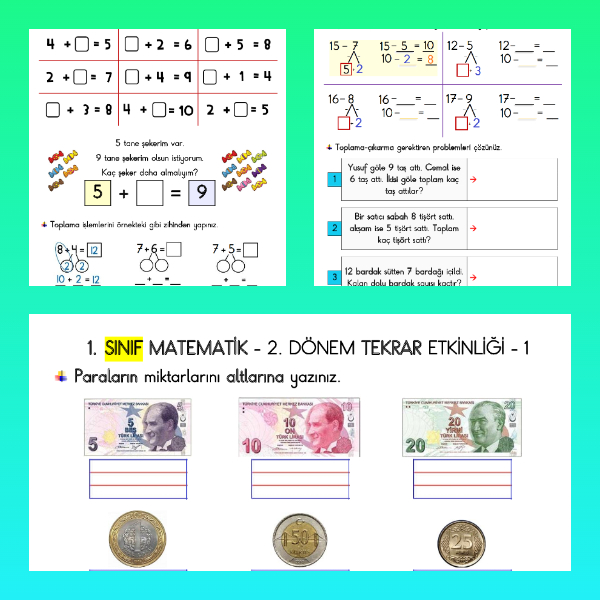 1. Sınıf Matematik - 2. Dönem 1. Tekrar Etkinliği