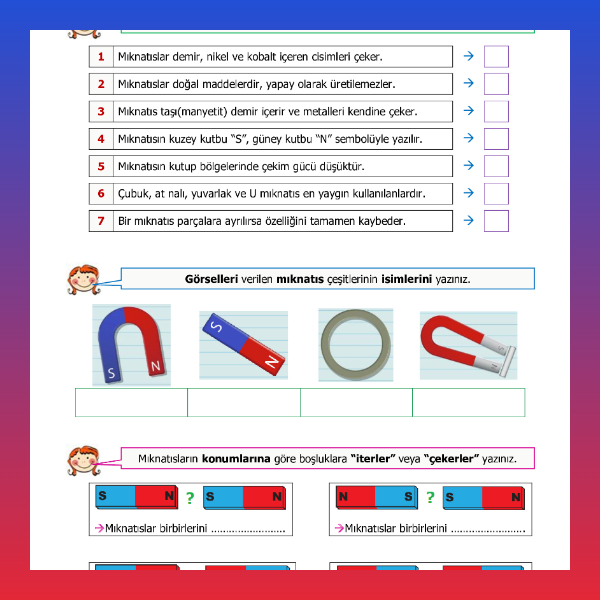 4. Sınıf Fen Bilimleri - Mıknatısların Uyguladığı Kuvvet Etkinliği