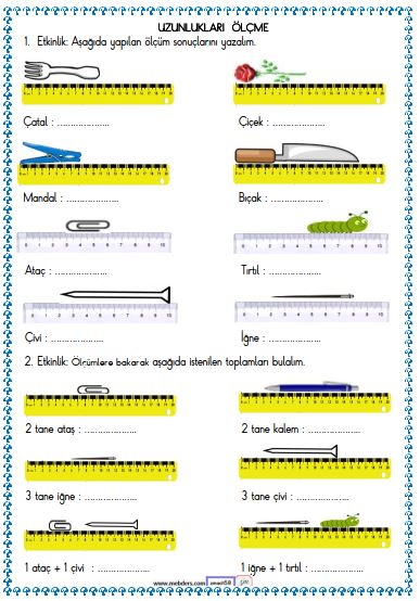 2. Sınıf Matematik Uzunlukları Ölçme Etkinliği 4