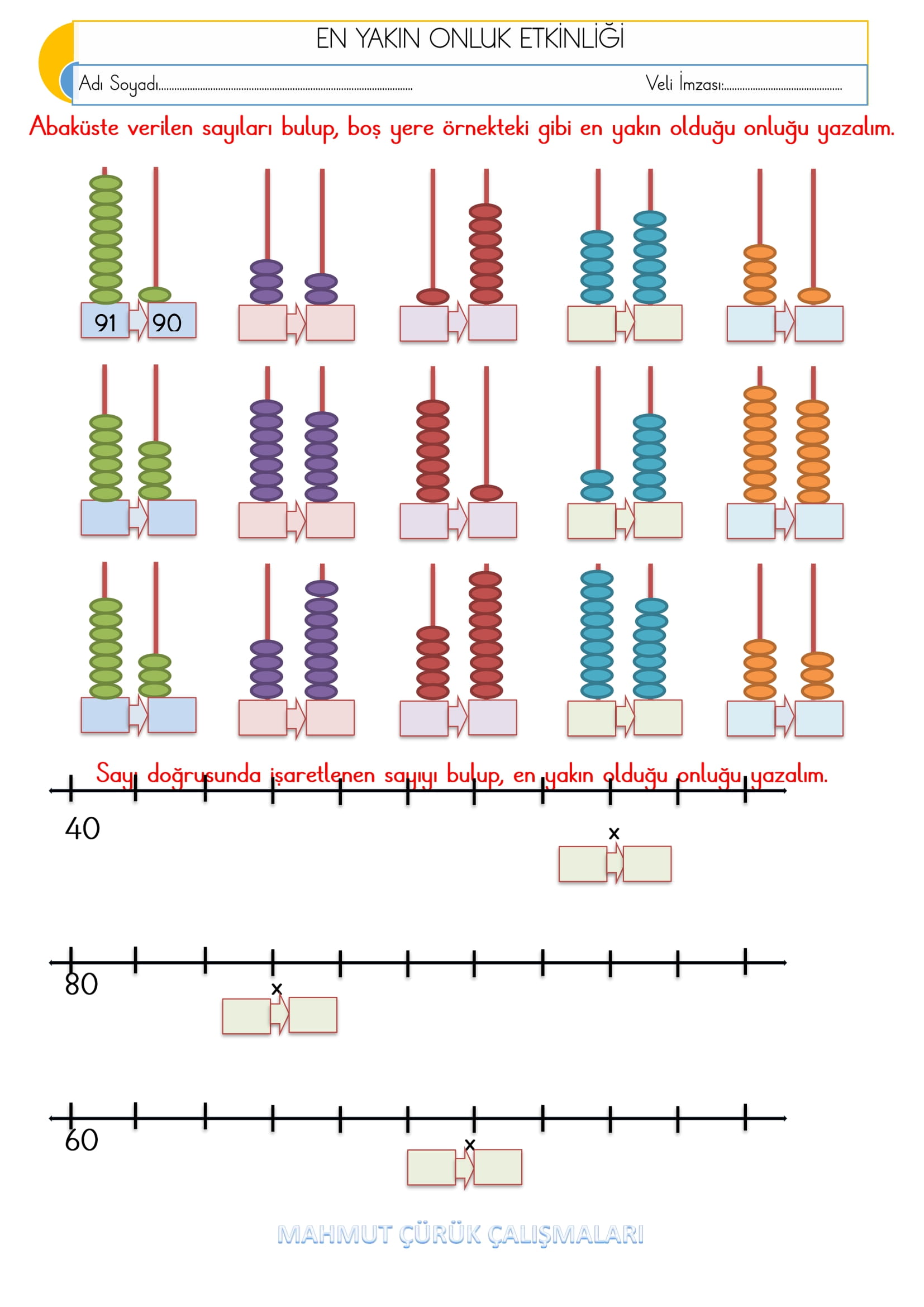 2.Sınıf - Matematik - En Yakın Onluk Etkinliği-2
