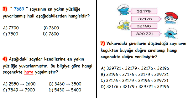 4.Sınıf Matematik Doğal Sayılar Yaprak Test-2