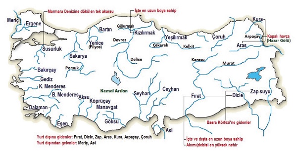 Türkiye Nehirler Haritası