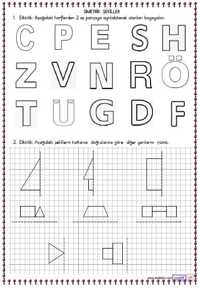 2. Sınıf Matematik Simetrik Şekiller  Etkinliği 3