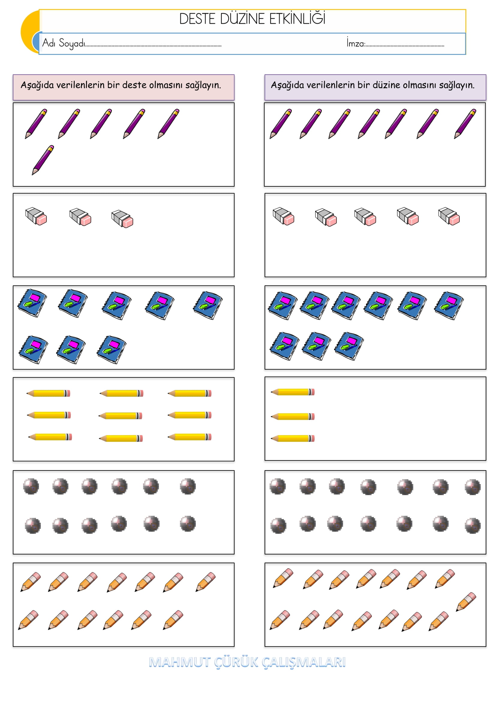 2.Sınıf - Matematik - Deste Düzine Etkinliği-1