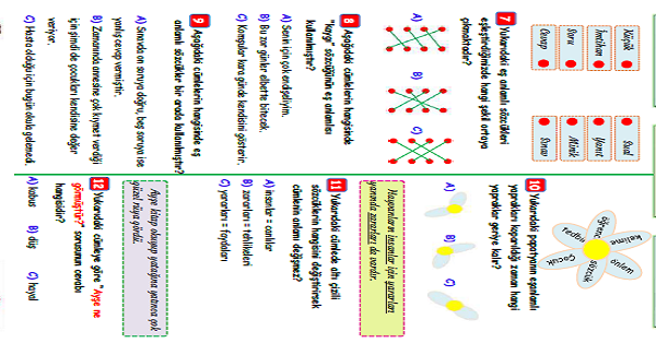 3.Sınıf Türkçe Eş Anlamlı Kelimeler Yaprak Test