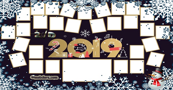 2D Sınıfı için 2019 Yeni Yıl Temalı Fotoğraflı Afiş (29 öğrencilik)