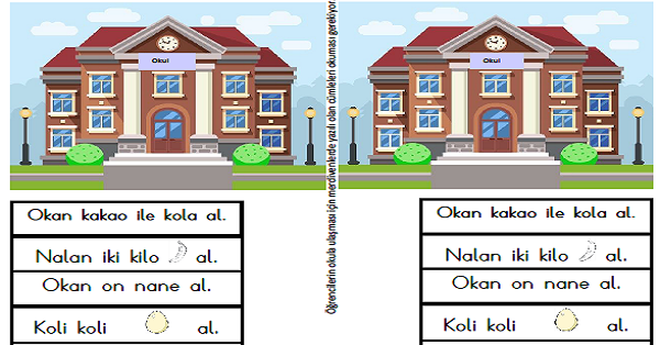 1.Sınıf İlk Okuma O Sesi Okul Merdiveni Katla Oku Etkinliği