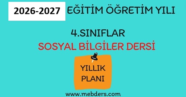 2026-2027 Eğitim Öğretim Yılı 4. Sınıf Sosyal Bilgiler Dersi Yıllık Planı( Hecce Yayınları)