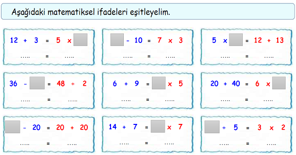 4.Sınıf Matematik Matematiksel İfadelerin Eşitliği-1