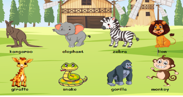 2.Sınıf İngilizce 10.Ünite Animals Resimli Kelime Kağıdı