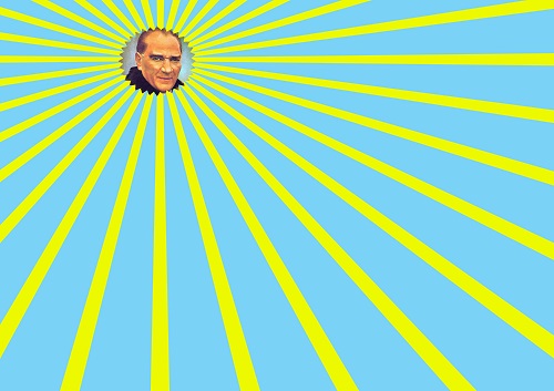 Doğan güneş temalı Atatürk Afişleri