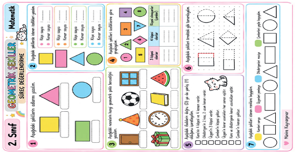 2. Sınıf Matematik Geometrik Şekiller Süreç Değerlendirme Etkinliği