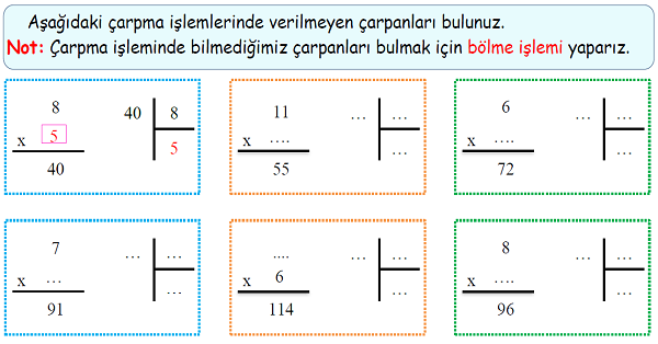 4.Sınıf Matematik Çarpma ve Bölme İşlemleri Arasındaki İlişki-1