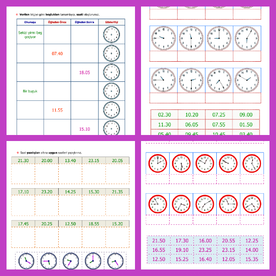 3. Sınıf Matematik - Eğlenceli Saat Etkinlikleri