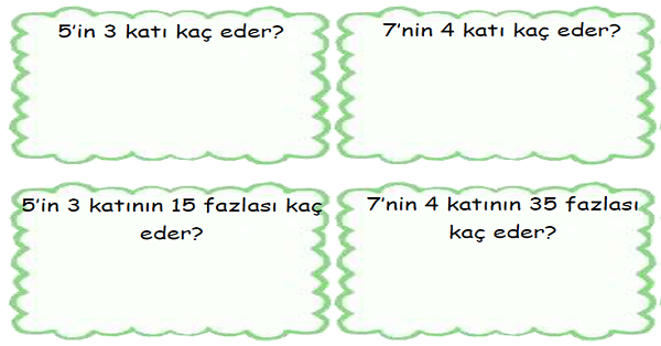 3.Sınıf Matematik Çarpma İşlemi Kat Problemleri