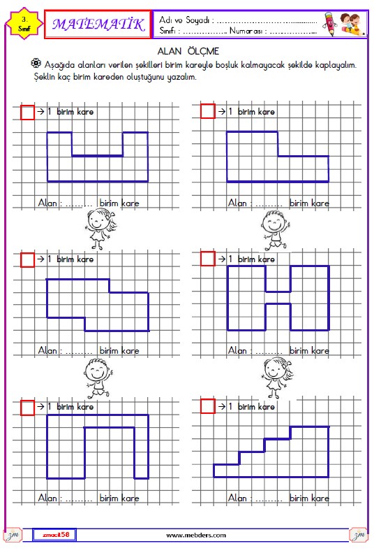 3. Sınıf Matematik Alan Ölçme  Etkinliği 3
