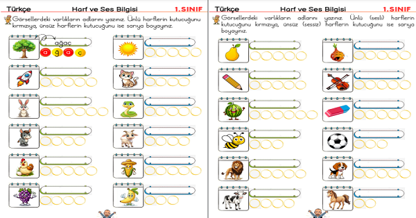 1. Türkçe Ses ve Harf (Ünlü-Ünsüz) Bilgisi