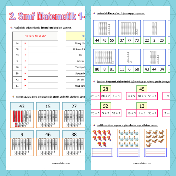 2. Sınıf Matematik 1. ve 2. Hafta Tekrar Etkinliği