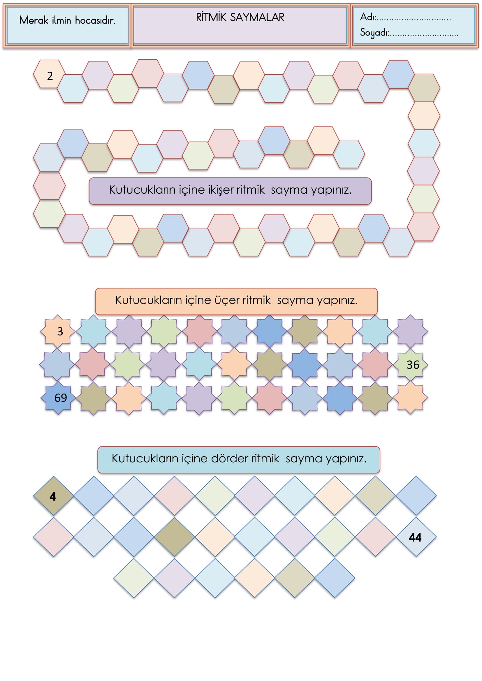 2.Sınıf - Matematik - Ritmik Saymalar Etkinliği-2