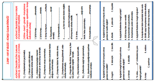 3.Sınıf - Hayat Bilgisi Komşu Olalım Etkinliği