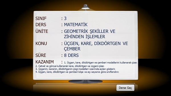 3.Sınıf Matematik Üçgen,Kare,Dikdörtgen ve Kare Sunusu