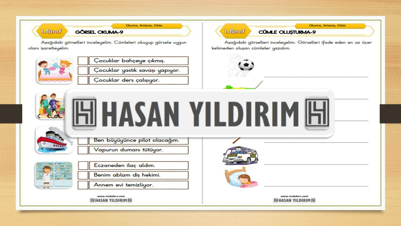 1.Sınıf Türkçe Görsel Okuma ve Cümle Oluşturma-9