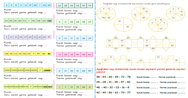 4. Sınıf Matematik Sayı Örüntüleri 3