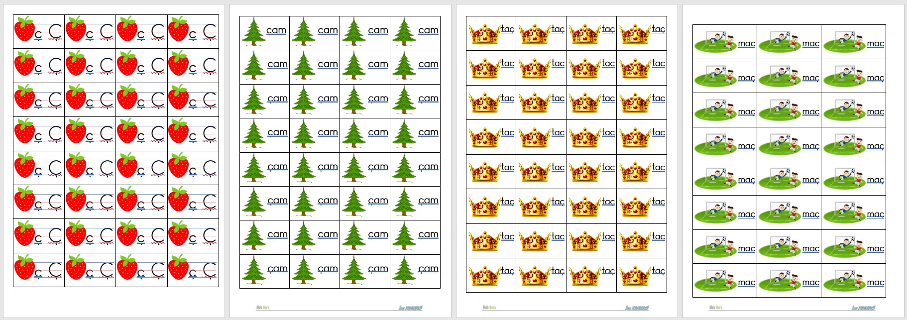 1. Sınıf İlk Okuma Yazma Ç Sesi Defter Çalışması